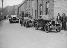 Morris Minor of FR Webb and MG M type of WP Uglow, MCC Sporting Trial, Litton, Derbyshire, 1930. Artist: Bill Brunell