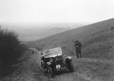 Morris Minor competing in a trial, Crowell Hill, Chinnor, Oxfordshire, 1930s. Artist: Bill Brunell