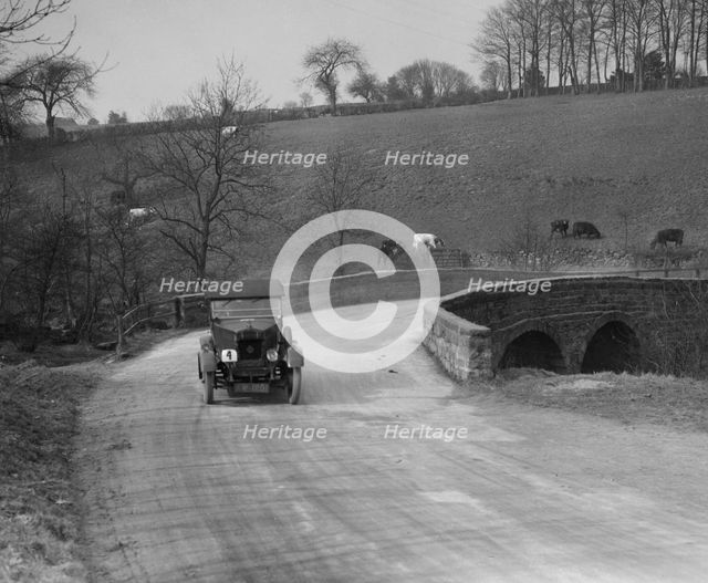 Morris of F Marshall at the Ilkley & District Motor Club Trial, near Harrogate, Yorkshire, 1930s. Artist: Bill Brunell.