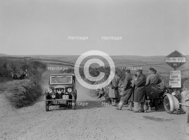 Morris of HG Smith, MCC Lands End Trial, summit of Beggars Roost, Devon, 1933. Artist: Bill Brunell.