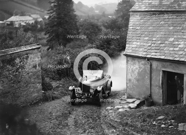 Morris or MG 14/28 of MH Fortlage competing in the JCC Lynton Trial, 1932. Artist: Bill Brunell.