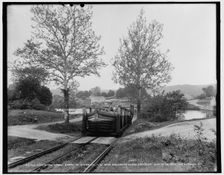 Morris and Essex Canal at Waterloo, N.J., boat ascending plane, c1900. Creator: Unknown
