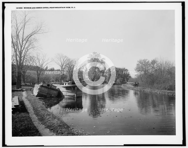 Morris and Essex Canal, N.J., near Mountain View, between 1890 and 1901. Creator: Unknown.