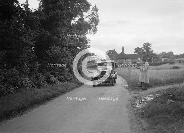 Morris Cowley Tourer taking part in a First Aid Nursing Yeomanry trial or rally, 1931. Artist: Bill Brunell.