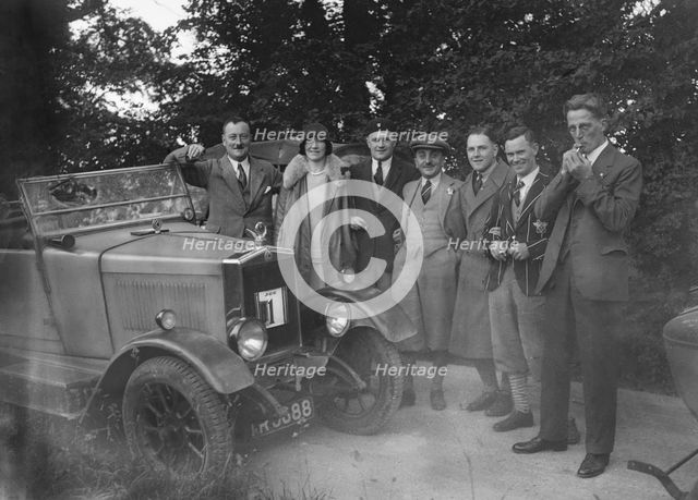 Morris Cowley with participants in the JCC Inter-Centre Rally, 1932. Artist: Bill Brunell.