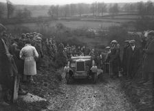 Morris Cowley of RJ Barker competing in the MCC Exeter Trial, Ibberton Hill, Dorset, 1930. Artist: Bill Brunell