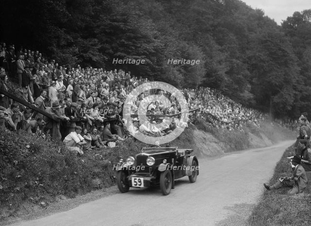 Morris special of Barbara Skinner at the MAC Shelsley Walsh Hill Climb, Worcestershire, 1932. Artist: Bill Brunell.