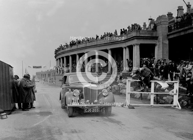 Morris Twenty of RA Bishop competing in the Blackpool Rally, 1936. Artist: Bill Brunell.