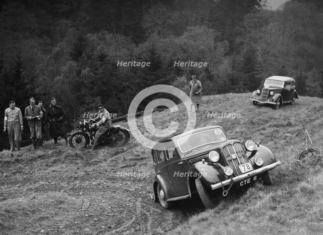 Morris Twelve of PK Potter competing in the MCC Edinburgh Trial, Roxburghshire, Scotland, 1938. Artist: Bill Brunell.