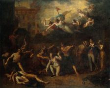 Mort de M. de Pelleport qui s'interposait pour sauver M. de Losme, officier de la..., c1784-1794. Creator: Charles Thevenin
