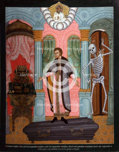Mortal man (Parable), early 18th century. Creator: Russian icon.