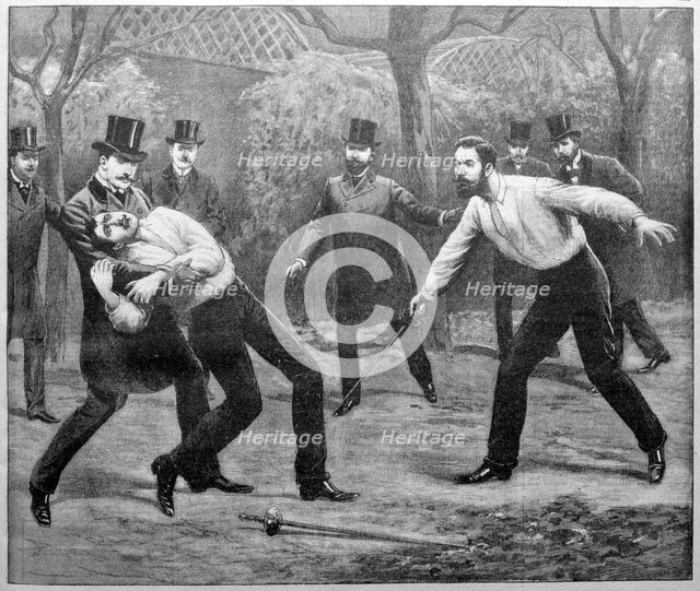 Mortal duel on the Grande Jatte, 1903. Artist: Unknown