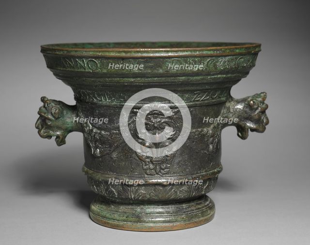 Mortar, 1712. Creator: Georgius Mazzochus (Italian).