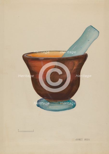 Mortar and Pestle, 1935/1942. Creator: Janet Riza.