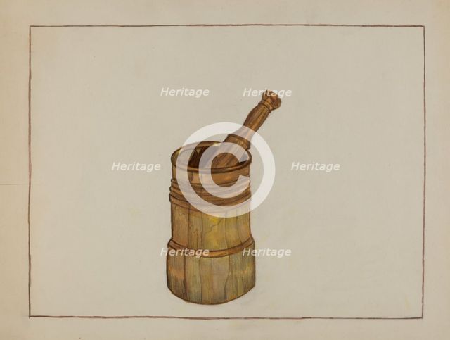 Mortar and Pestle, 1935/1942. Creator: Mae Szilvasy.