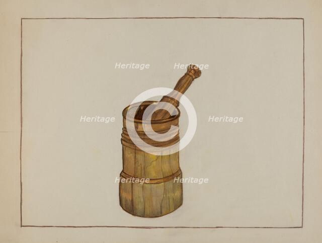 Mortar and Pestle, 1935/1942. Creator: Mae Szilvasy.