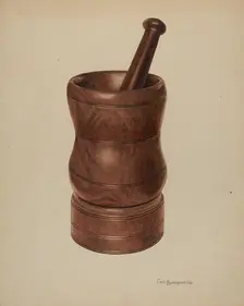 Mortar and Pestle, 1938. Creator: Carl Buergerniss