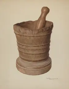Mortar and Pestle, 1939. Creator: Carl Buergerniss