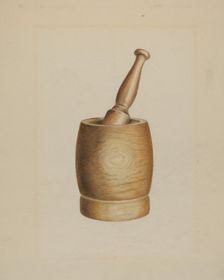 Mortar and Pestle, c. 1936. Creator: Theodore Pfitzer