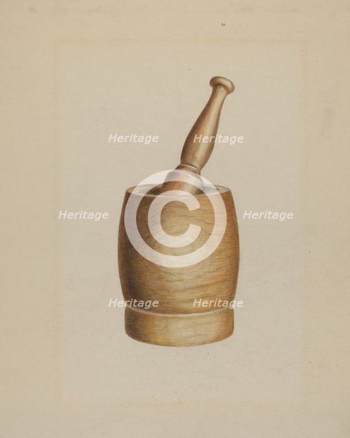 Mortar and Pestle, c. 1936. Creator: Theodore Pfitzer.