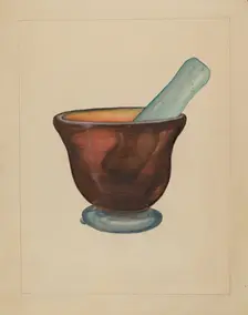 Mortar and Pestle, c. 1937. Creator: Eugene Barrell