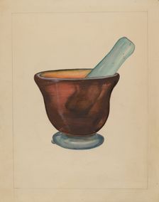 Mortar and Pestle, c. 1937. Creator: Eugene Barrell