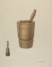 Mortar and Pestle, c. 1937. Creator: Wellington Blewett