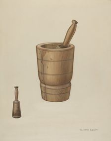 Mortar and Pestle, c. 1937. Creator: Wellington Blewett