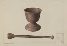Mortar and Pestle, c. 1938. Creator: Ralph Morton