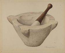Mortar and Pestle, c. 1939. Creator: Carl Buergerniss