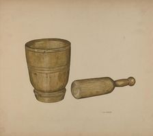 Mortar and Pestle, c. 1940. Creator: Clarence W Dawson