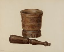 Mortar and Pestle, c. 1940. Creator: Hester Duany