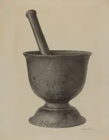 Mortar and Pestle, c. 1941. Creator: Maurice Van Felix
