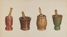 Mortar and Pestles, c. 1937. Creator: Elizabeth Moutal