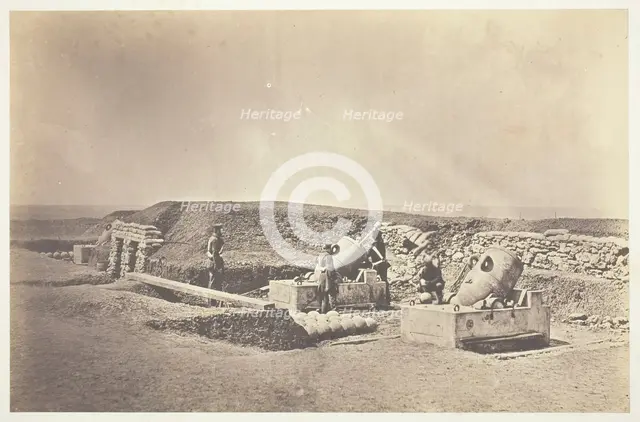 Mortar Batteries in front of Picquet House, Light Division, 1855. Creator: Roger Fenton.