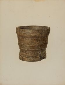 Mortar, c. 1940. Creator: Hester Duany