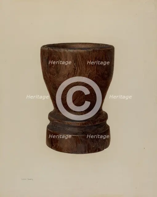 Mortar, c. 1940. Creator: Hester Duany.
