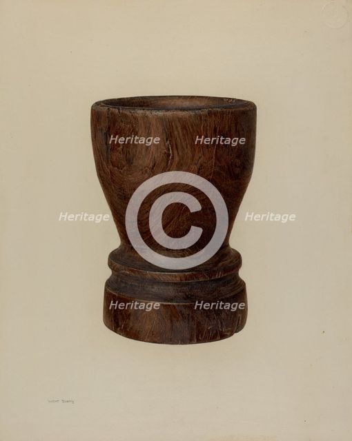 Mortar, c. 1940. Creator: Hester Duany.