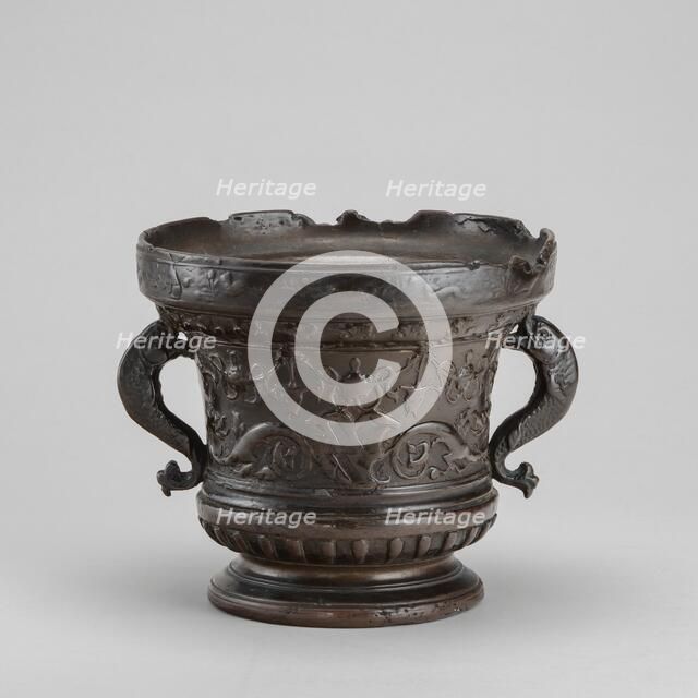 Mortar with Dolphin-shaped Handles, early 16th century. Creator: Unknown.