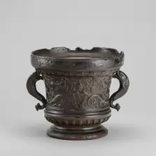 Mortar with Dolphin-shaped Handles, early 16th century. Creator: Unknown