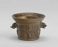 Mortar with Dragon and Dolphin-head Handles, early 16th century. Creator: Unknown