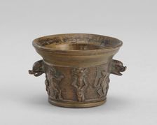 Mortar with Dragon and Dolphin-head Handles, early 16th century. Creator: Unknown