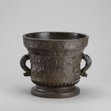 Mortar with Shields, Festoons, and Animals, 16th century. Creator: Unknown