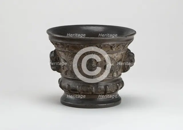 Mortar with Sphinxes, Vases, and Rope-work Handles, early 16th century. Creator: Unknown.
