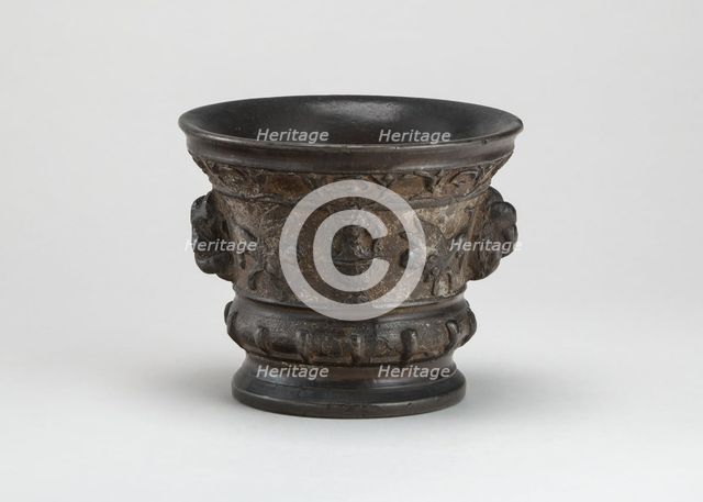 Mortar with Sphinxes, Vases, and Rope-work Handles, early 16th century. Creator: Unknown.