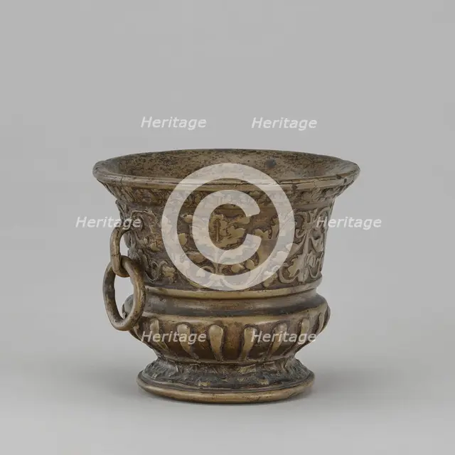 Mortar with Vine scrolls, Loop, and Ring, 16th century. Creator: Unknown.
