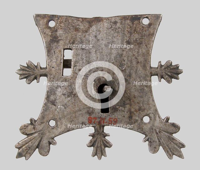 Mortise lock, French, 14th century. Creator: Unknown.