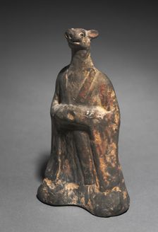 Mortuary Figure of the Zodiac Sign: Boar (Pisces), 500s. Creator: Unknown