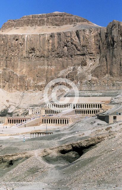 Mortuary temple of Queen Hatshepsut, Dayr al-Bahri, Egypt, c1457 BC. Artist: Unknown