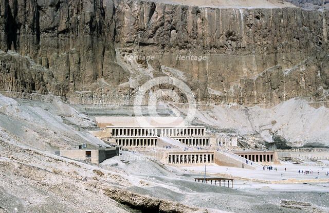 Mortuary temple of Queen Hatshepsut, Dayr al-Bahri, Egypt, c1457 BC. Artist: Unknown